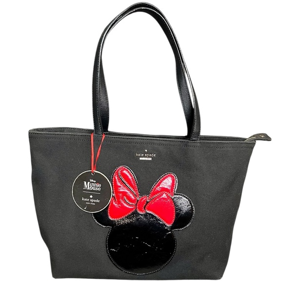 kate spade Handbags - Kate Spade Disney Minnie Mouse Francis Tote Bag Patent Mouse Stripe Interior